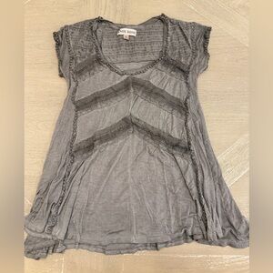 Knox Rose Charcoal Lace Accent Women's Blouse